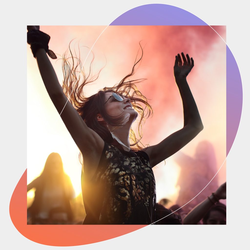 Women is dancing and feels the music