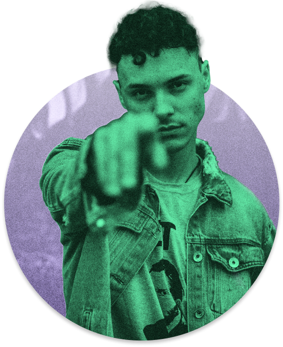 Men is looking into the camera and posing