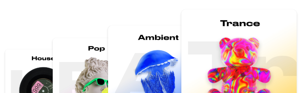 Illustration of the different Genres from Loudly Music Generator