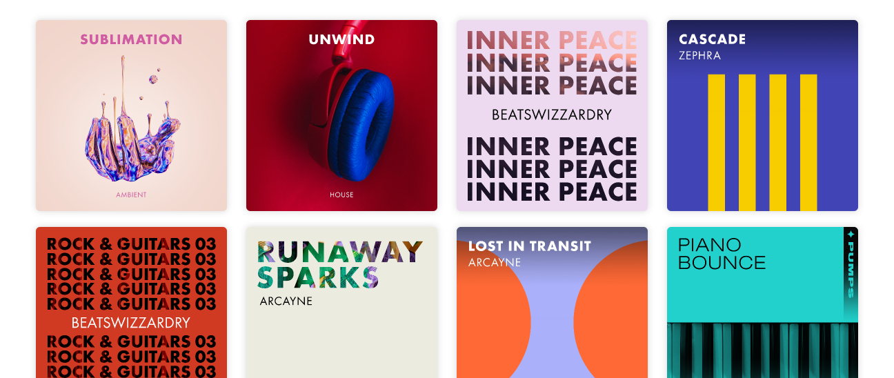 Illustration of the different beats from the Loudly Music Generator