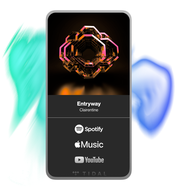 Illustration of smartphone showing the companies where loudly can be found